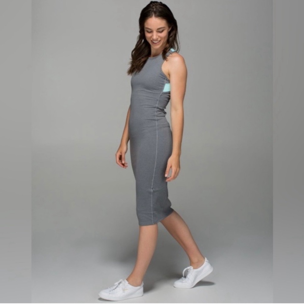 Lululemon Picnic Play Body Con Dress Grey Size 10 Athleisure